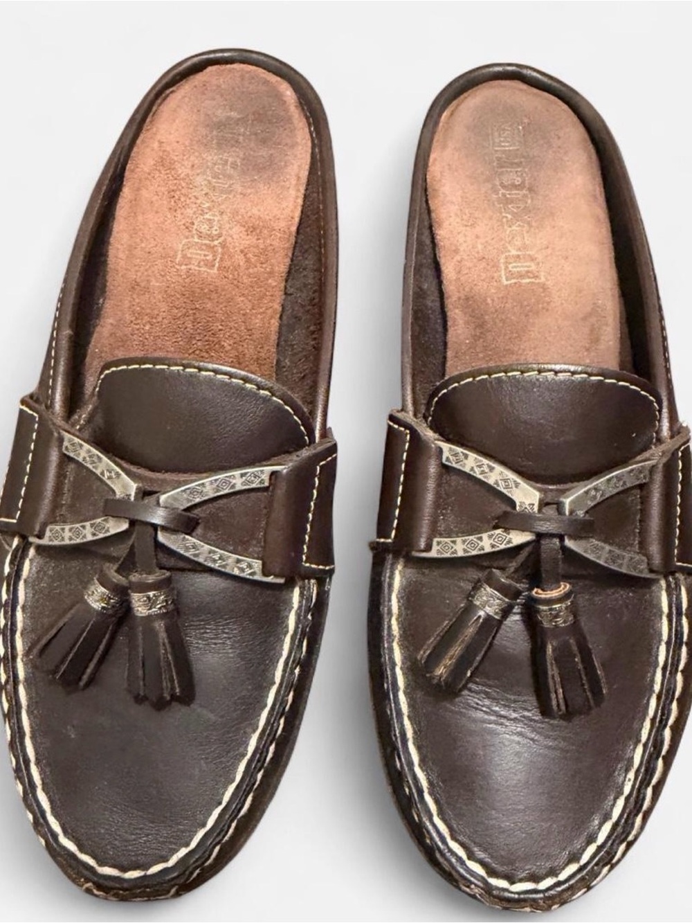 Women's Dark Brown Leather Tassel Loafers - Slip-On Comfort Trending